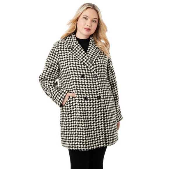 Jessica London Jackets & Blazers - JESSICA LONDON PLUS SIZE A-LINE DOUBLE BREASTED PEACOAT